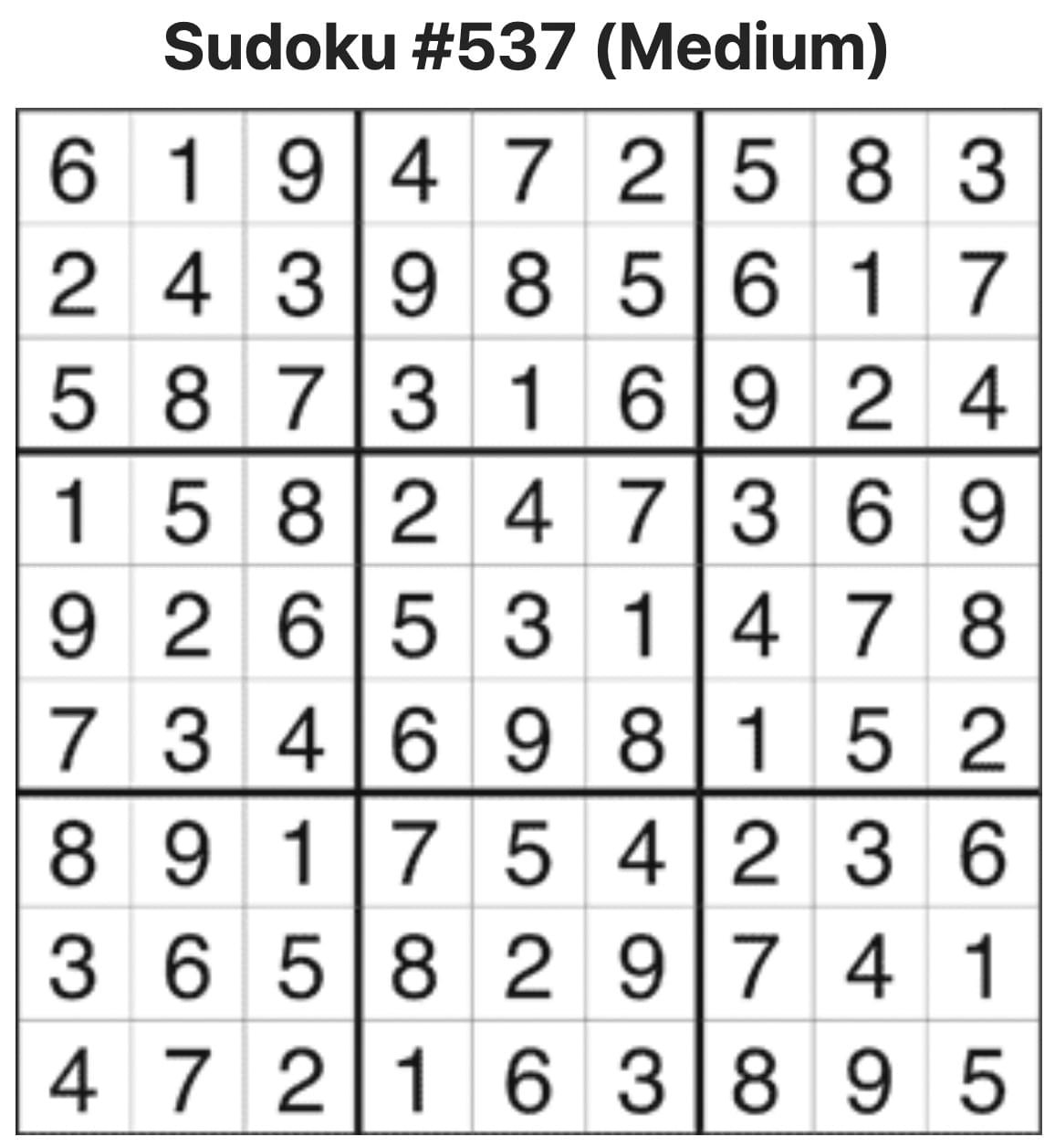 Sudoku Answers