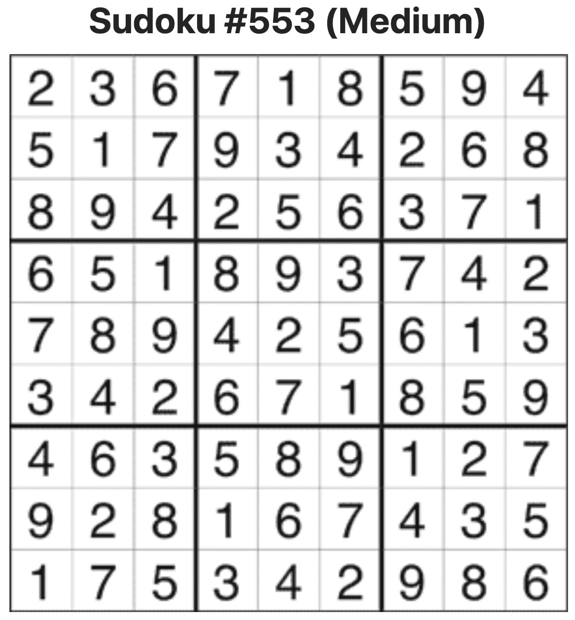 Sudoku Answers