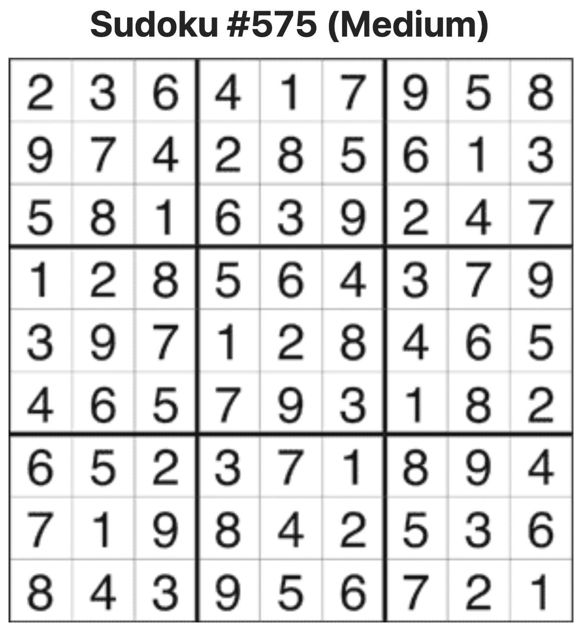 Sudoku Answers