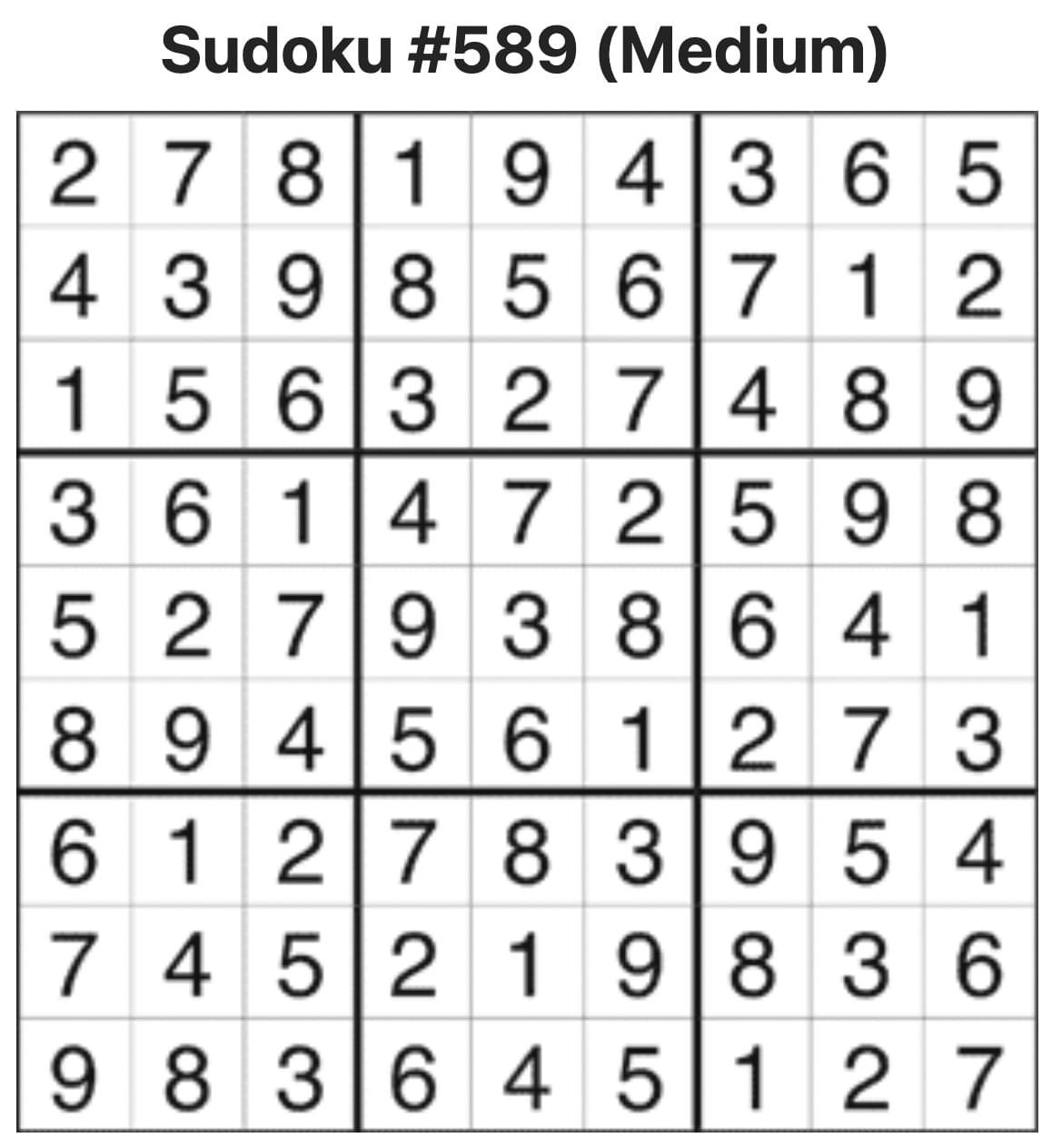 Sudoku Answers