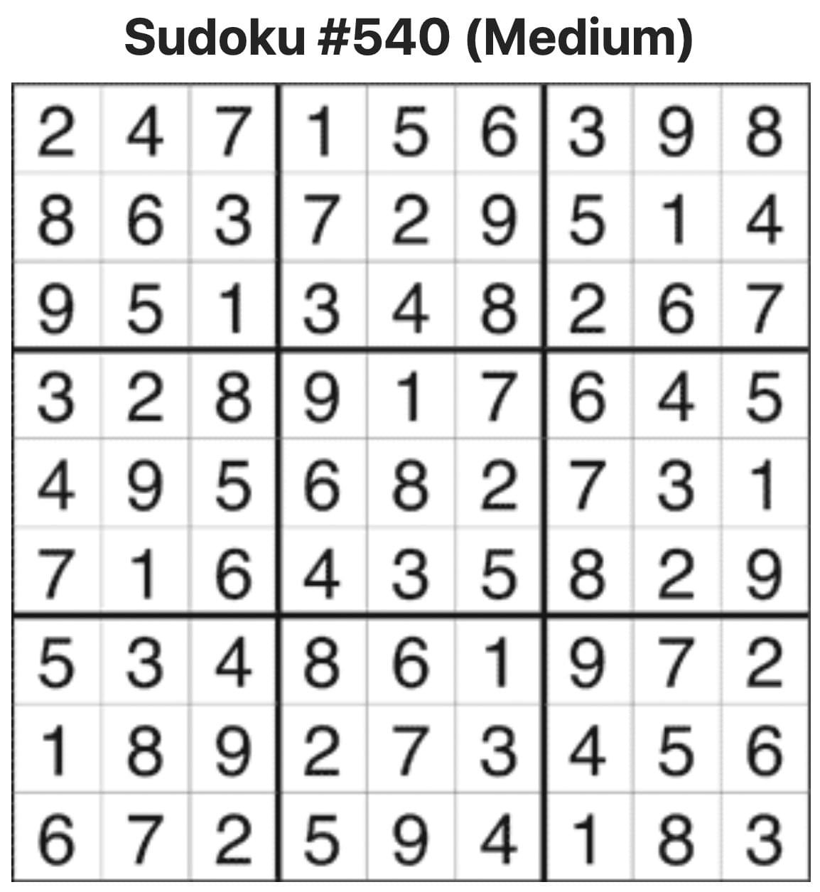 Sudoku Answers